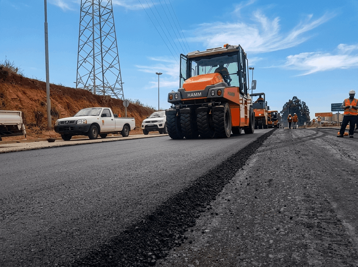 Pavimentación con mezcla asfáltica en caliente